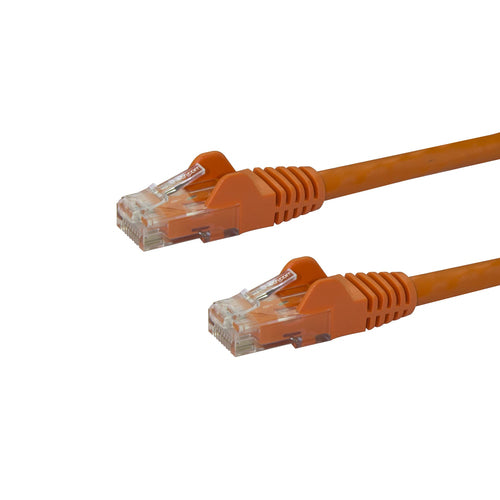 StarTech.com 15ft CAT6 Ethernet Cable - Orange CAT 6 Gigabit Ethernet Wire -250MHz 100W PoE RJ45 UTP Network/Patch Cord Snagless w/Strain Relief Individually Tested